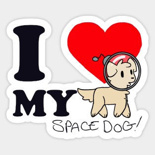 WE LOVE SPACE DOG Sticker